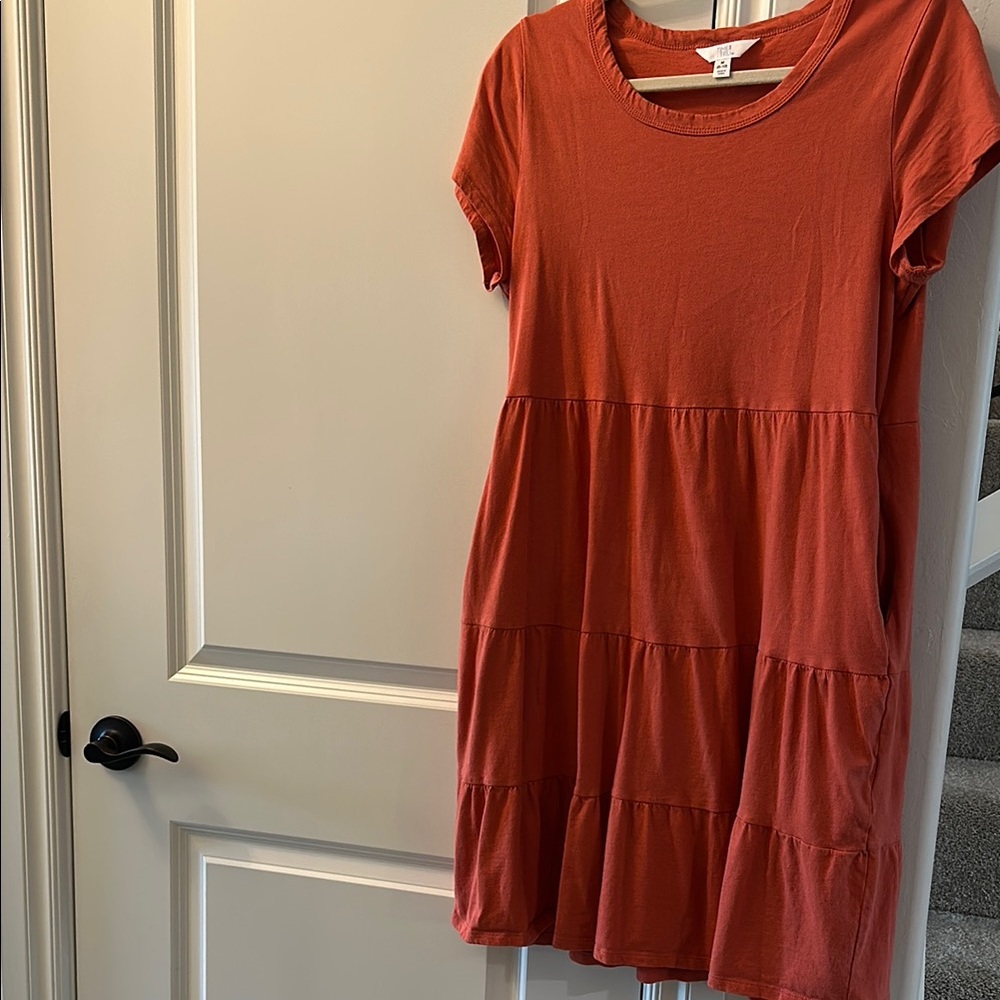 Women’s Rust Orange Dress with pockets M 8/10 EUC